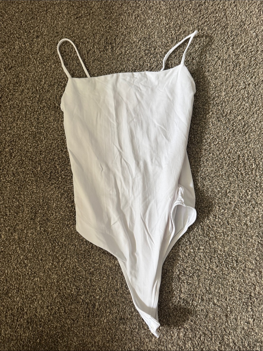 Zara White Bodysuit with Spaghetti Straps
